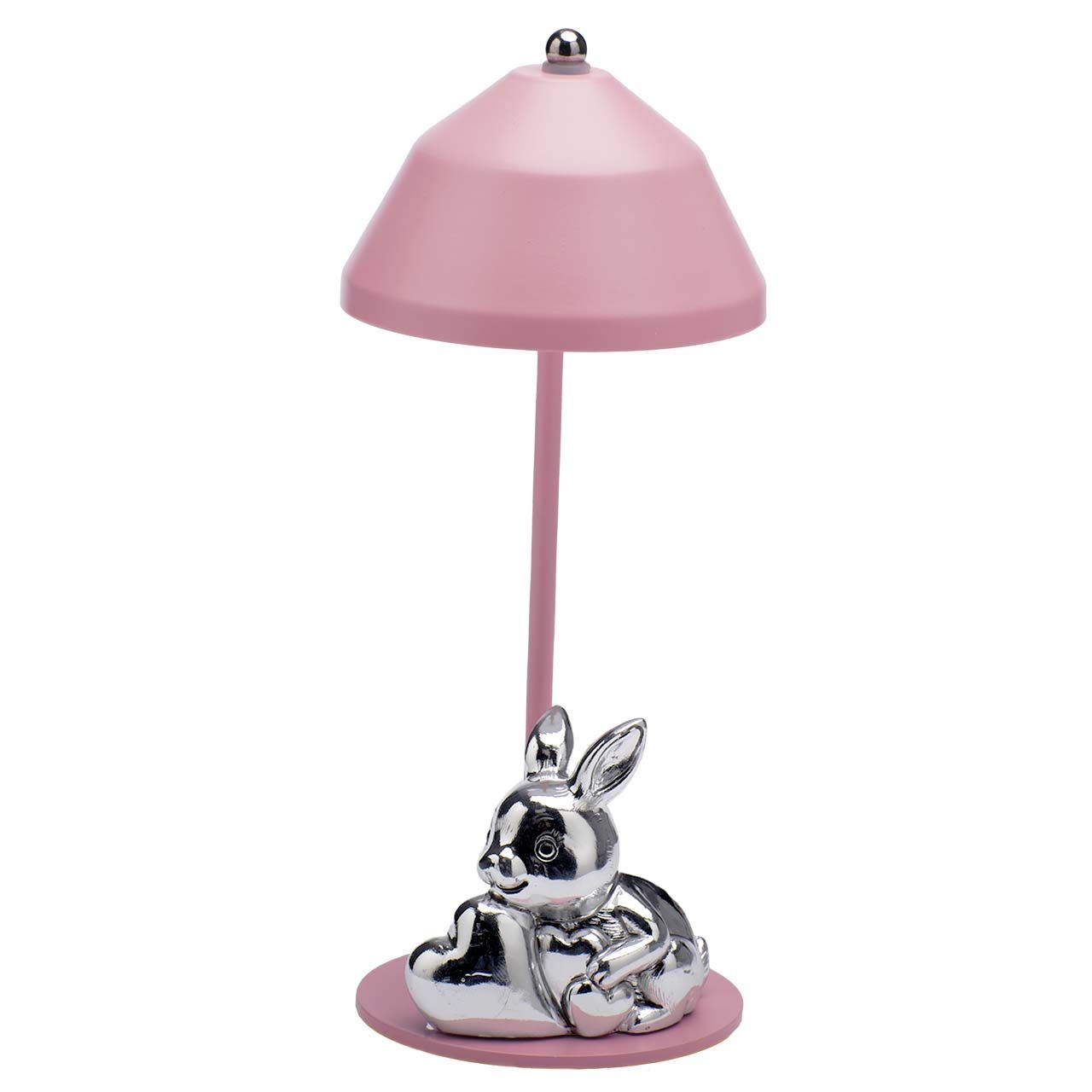 LAMPADA CON CARICA USB E CONIGLIO - ROSA